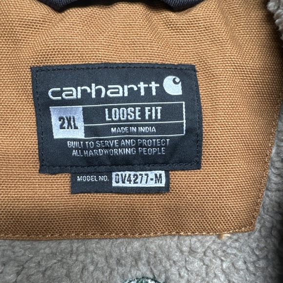 Carhartt‎ Sherpa Lined Duck Vest Brown Workwear Mock Neck Mens 2XL - Picture 5 of 14